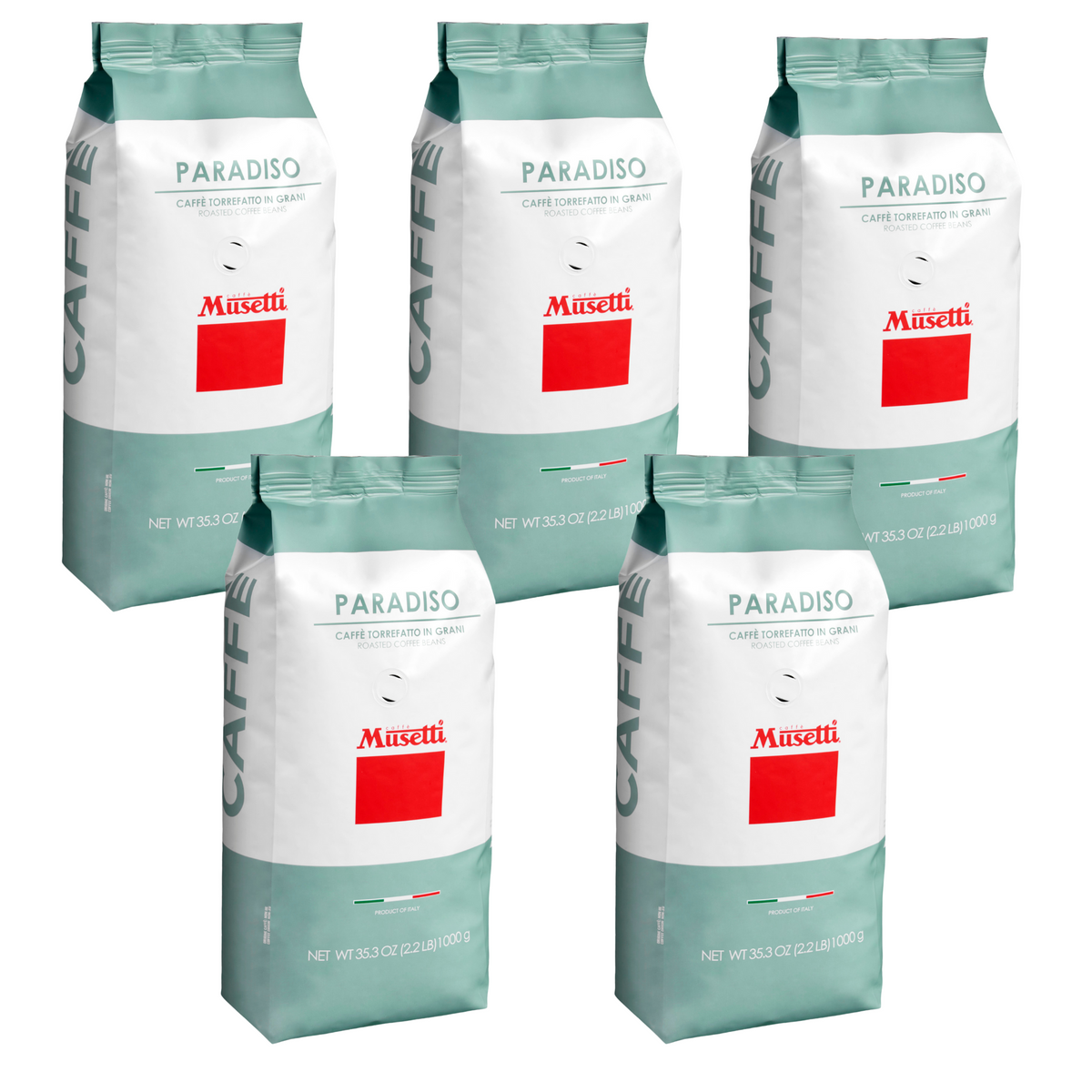 Pachet cafea boabe, 5 x Musetti Paradiso 1 kg