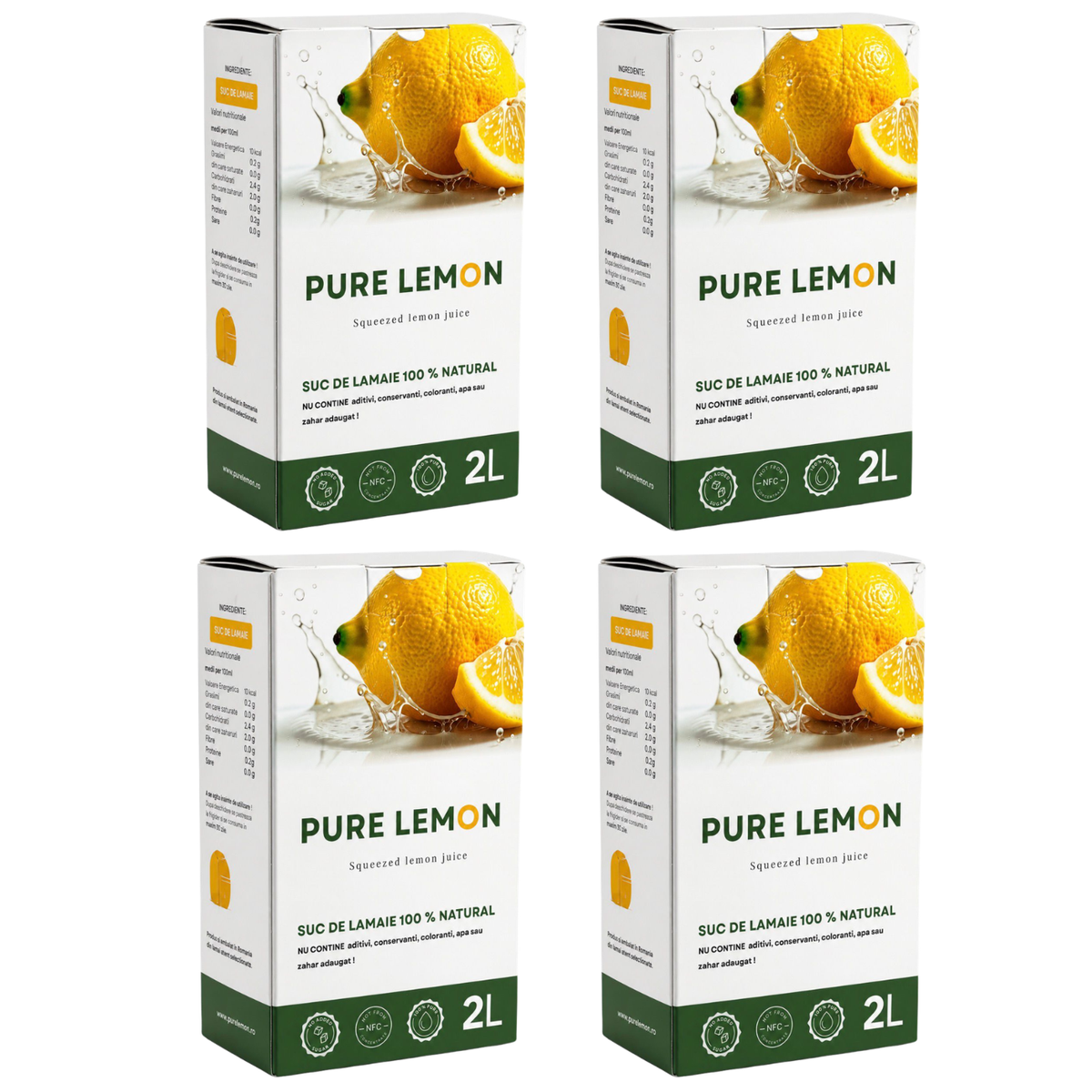 Suc lamaie 100% PURE LEMON, Bax 4x2000ml